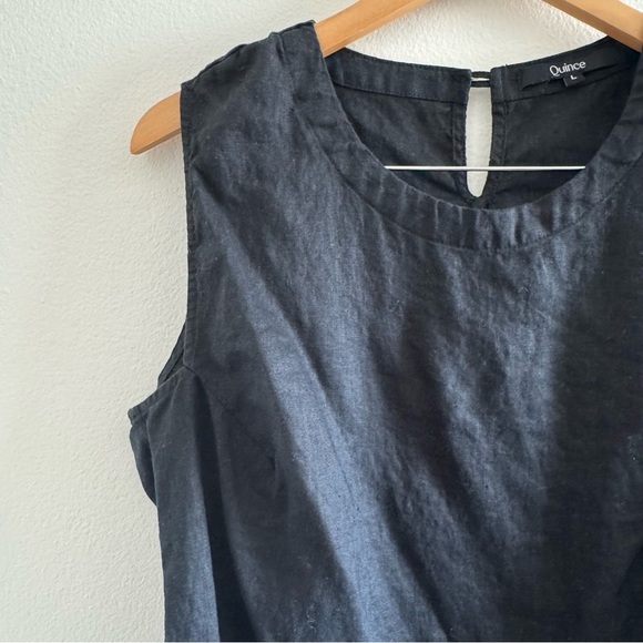 Quince Black European Linen Sleeveless Top size Large - Picture 8 of 15